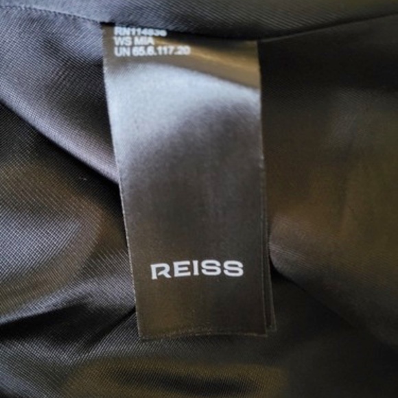 $560 Unworn Reiss WS Mia Stand Collar Wool Blend Coat in Black - Picture 12 of 14